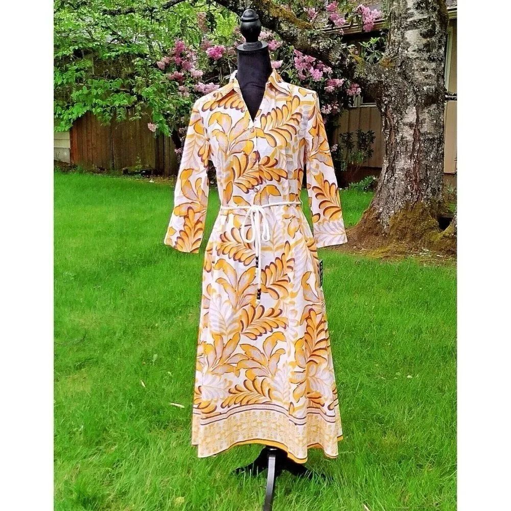 Mlle Gabrielle Yellow and White Long Sleeve Dress